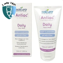 Antiac Daily Face Wash 150ml Salcura - Sữa rửa mặt ngăn ngừa mụn