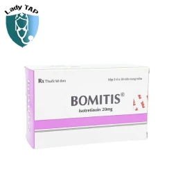 Bomitis 20mg (Isotretinoin) Phil Inter Pharma - Điều trị mụn trứng cá trầm trọng như mụn trứng cá đám mụn, dạng nốt, nguy cơ để lại sẹo