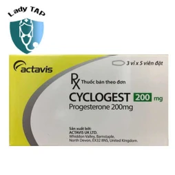 Cyclogest 400mg - Viên đặt điều trị trầm cảm sau sinh hiệu quả của Actavis