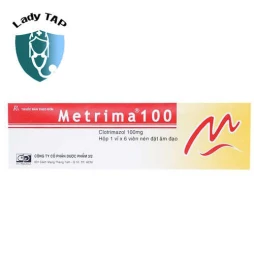 Metrima 100 - Viên đặt điều trị viêm nhiễm phụ khoa hiệu quả