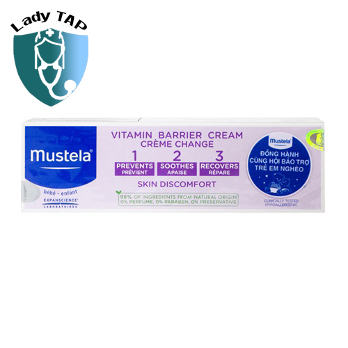 Mustela Vitamin Barrier Cream 50ml - Kem trị hăm và làm dịu da ở trẻ em