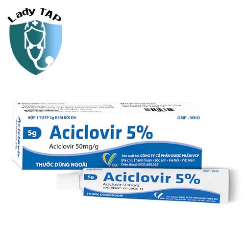 Aciclovir 5% 5g VCP - Điều trị nhiễm Herpes Simplex da