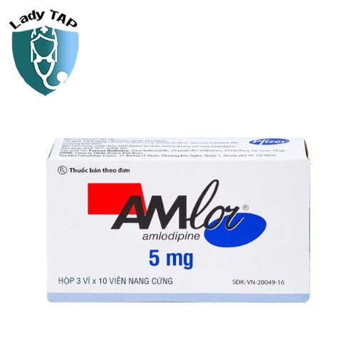 Amlor 5mg Pfizer Fareva - Điều trị bệnh tăng huyết áp