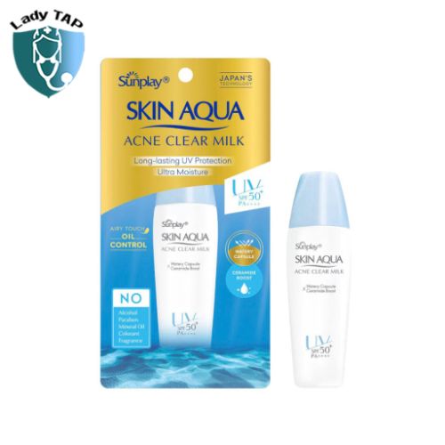 Sunplay Skin Aqua Acne Clear Milk Powdery Light Feel Oil Control 25g - Kem chống nắng dưỡng da, ngừa mụn