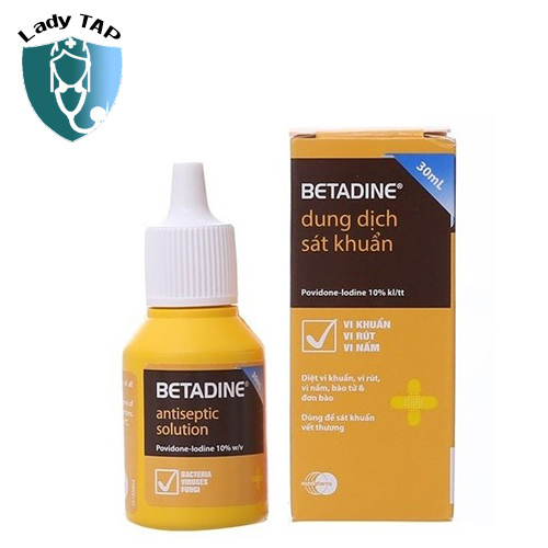Betadine Antiseptic Solution 10% 30ml - Thuốc sát trùng ngăn ngừa các loại vi khuẩn ngoài da có khả năng gây bệnh