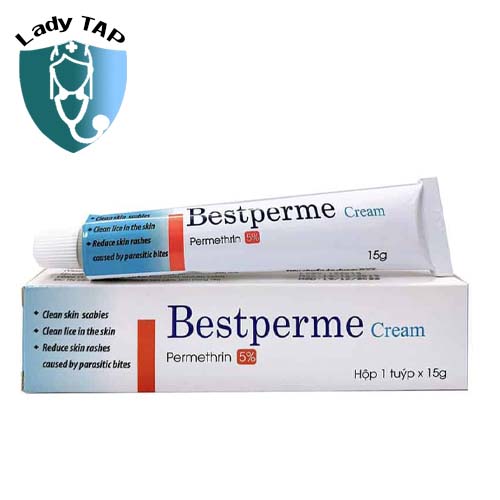 Bestperme Cream 15g Quablue - Điều trị các triệu chứng của ghẻ
