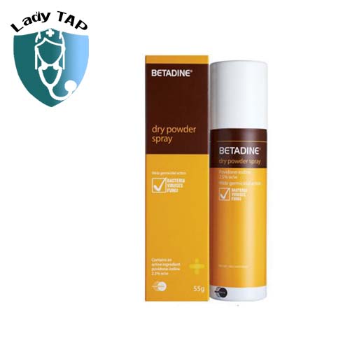 Betadine Dry Powder Spray 25% 55g Mundipharma - Điều trị nhiễm khuẩn da