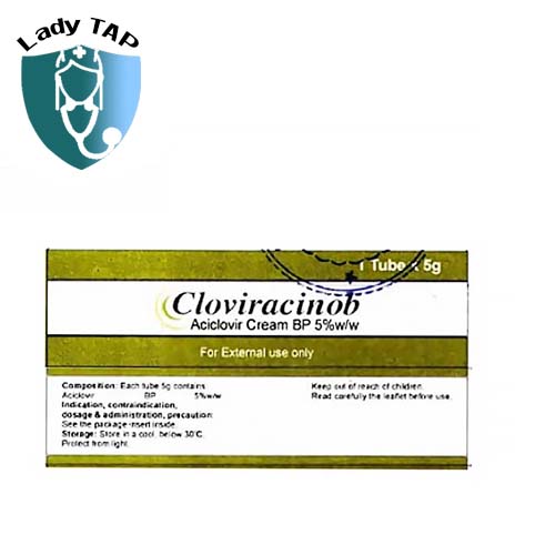 Cloviracinob Cream 5g Aurochem - Điều trị nhiễm Herpes simplex