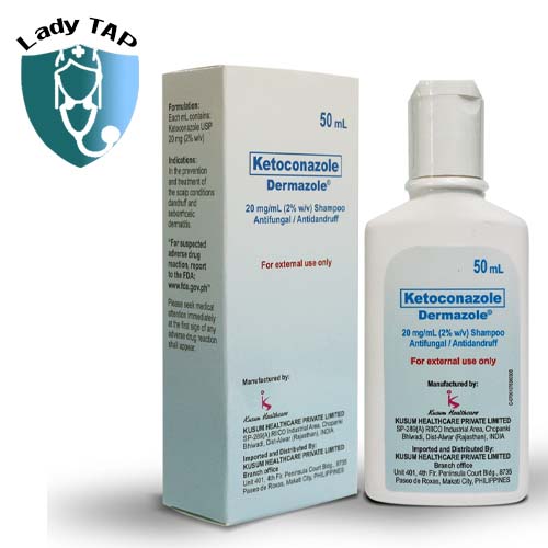 Dermazole Shampoo 50ml Kusum - Trị các bệnh nấm tóc và da đầu