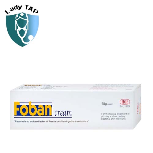 Foban Cream 15g - Điều trị nhiễm trùng da do tụ cầu