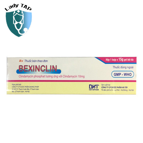 Bexinclin 15g Hà Tây - Điều trị mụn trứng cá từ mức độ nhẹ đến vừa