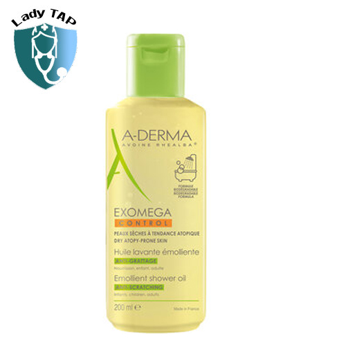 Dầu tắm A-Derma Exomega Control Emollient Shower Oil 200ml - Giúp làm sạch nhẹ nhàng và chăm sóc da