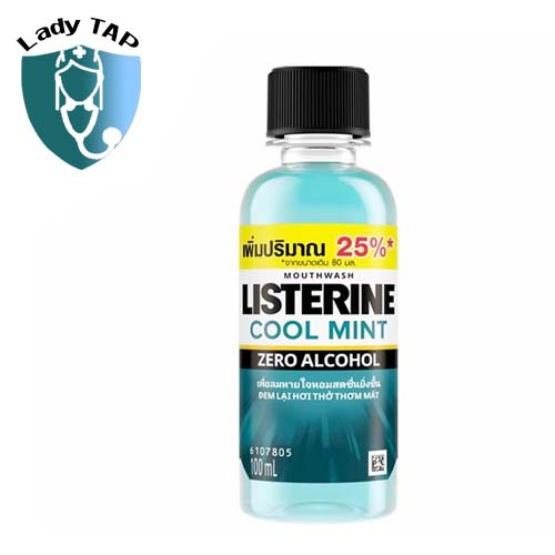 Listerine Cool Mint Zero Alcohol (100ml) - Giúp làm trắng răng