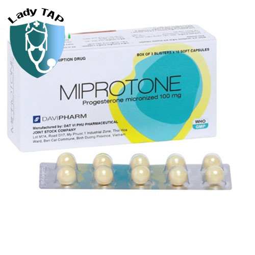 Miprotone 100mg Davipharm - Thuốc điều trị bệnh phụ khoa và sản khoa