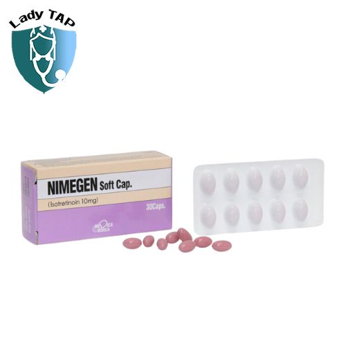Nimegen 10mg Medica Korea - Thuốc chứa Isotretinoin giúp điều trị mụn trứng cá cứng đầu