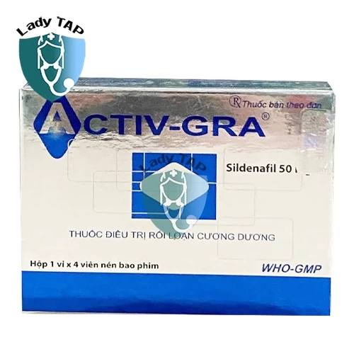 Activ-Gra 50mg Pharbaco - Thuốc điều trị rối loạn cương dương hiệu quả