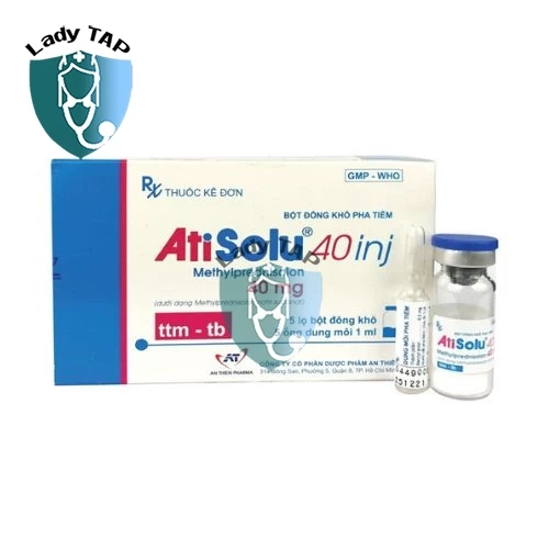 Atisolu 40 inj An Thiên - Dung dịch tiêm viêm khớp, bệnh về dạ dày, hô hấp