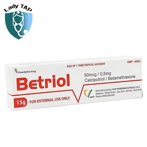 Betriol 15g PCV - Thuốc bôi điều trị viêm da, vảy nến