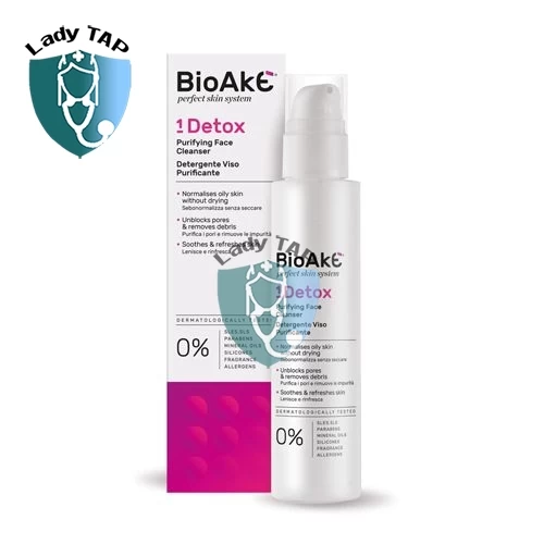 BioAke Detoxy - Sữa rửa mặt giúp loại bỏ vết bã nhờn hiệu quả của Ý