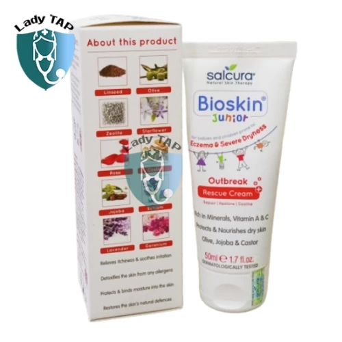 Bioskin Junior Outbreak Rescue Cream 50ml Salcura - Kem trị hăm, chàm sữa trẻ em