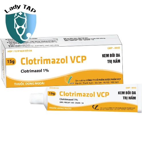 Clotrimazol VCP 15g - Kem bôi điều trị nấm da hiệu quả