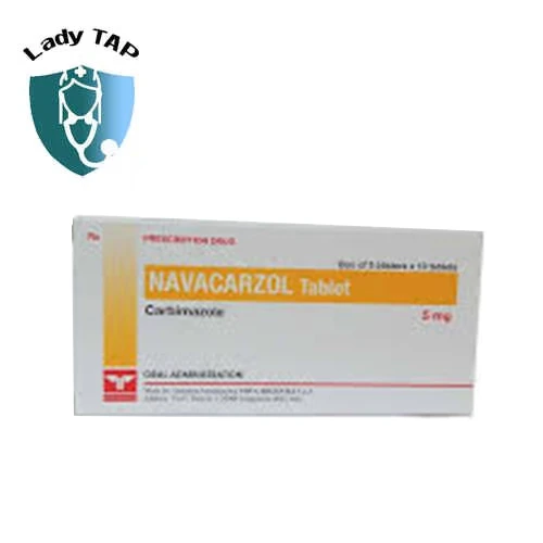 NAVACARZOL TABLET 5MG Industria Farmaceutica Nova - Giúp điều trị rối loạn tuyến giáp hiệu quả
