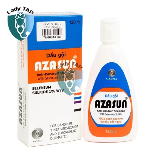 Dầu gội Azasun 120ml Gamma - Giúp trị gàu hiệu quả