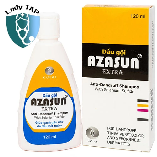 Dầu gội Azasun Extra 120ml Gamma - Giúp sạch gàu, giảm ngứa 