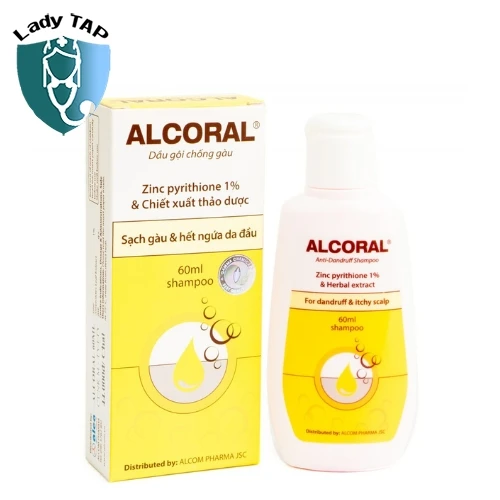 Dầu gội chống gàu Alcoral 60ml Alcom Pharma - Sạch gàu hiệu quả