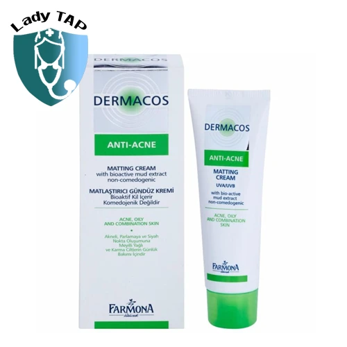 Dermacos Anti-Acne Matting Cream 50Ml - Giúp ngừa mụn, giảm bóng nhờn
