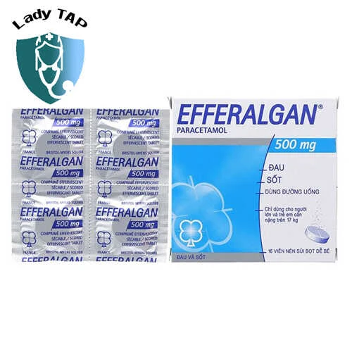 Efferalgan 500mg - Paracetamol sủi hạ sốt, giảm đau nhanh