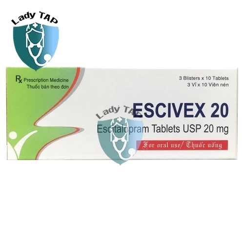 Escivex 20 Akums - Thuốc điều trị rối loạn lo âu, trầm cảm