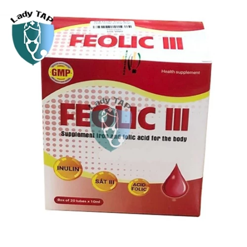 Feolic III Viheco - Hỗ trợ bổ sung sắt, acid folic cho cơ thể