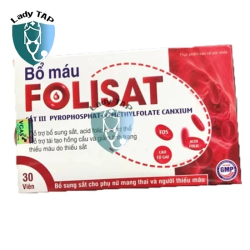 Bổ máu Folisat Vgas - Hỗ trợ bổ sung sắt và acid folic