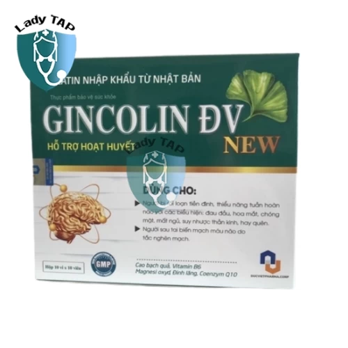 Gincolin ĐV New Abipha International Pharmaceutical - Hỗ trợ hoạt huyết, giúp tăng cường tuần hoàn não