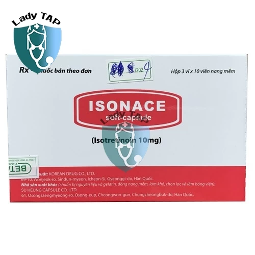 Isonace 10mg Korea Drug - Ðiều trị thể trứng cá nặng