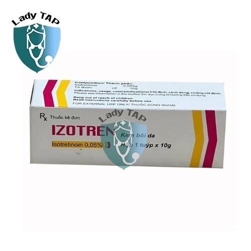 Izotren Cream 0,05% 10g Nam Hà - Thuốc điều trị mụn trứng cá hiệu quả