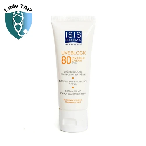 KCN Isis Pharma Uveblock 80 Invisible Cream SPF50+ 40ml (màu trắng) - Kem chống nắng được khuyên dùng