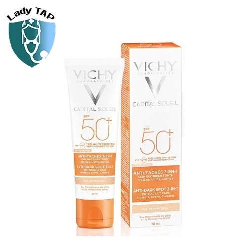 Kem chống nắng Vichy Ideal Soleil 3in1 Anti-Dark Spots SPF50+ 50ml - Kem 3 tác dụng dưỡng da