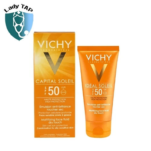 Kem chống nắng Vichy Ideal Soleil Face Fluid Dry Touch SPF50 50ml - Giúp bảo vệ da trước tác hại của UVA và UVB