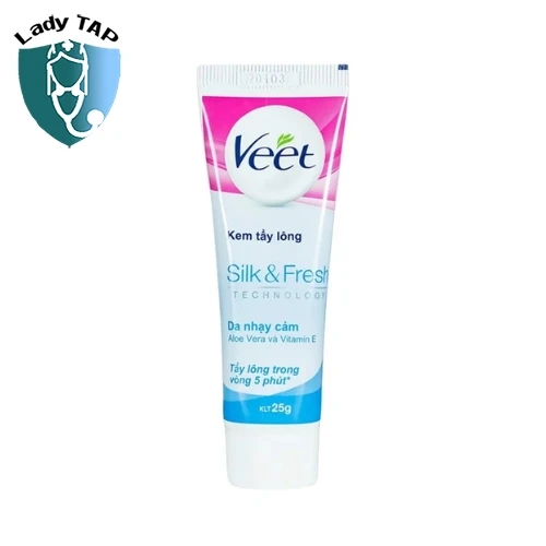 Kem tẩy lông Veet Silk & Fresh 25g (da nhạy cảm) Reckitt Benckiser -  Kem tẩy lông hiệu quả
