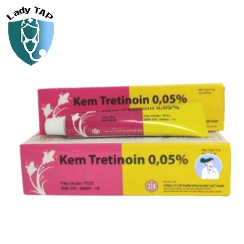 Kem tretinoin 0.05% 10g Hóa dược - Kem bôi trị mụn hiệu quả
