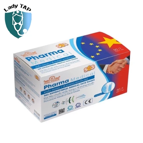 Khẩu trang y tế S63 Pharma Medical (4 lớp, 50 cái) Royal Việt Nam - Khẩu trang kháng khuẩn hiệu quả