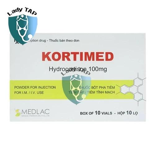 Kortimed 100mg Medlac - Thuốc điều trị suy vỏ thượng thận