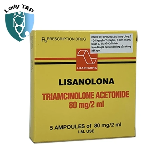 Lisanolona 80mg/2ml Lisapharma - Dung dịch tiêm điều trị viêm khớp
