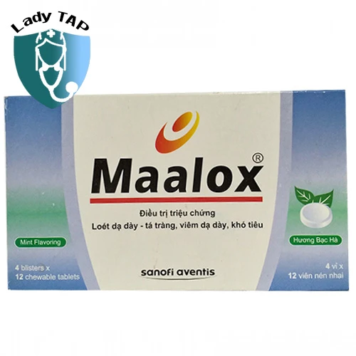 Maalox (viên nén) Sanofi - Thuốc điều trị viêm loét dạ dày, tá tràng