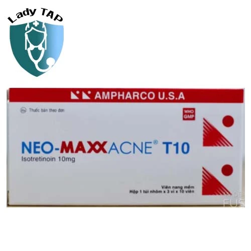 Neo-Maxx Acne T10 Ampharco USA - Điều trị mụn trứng cá thể nặng
