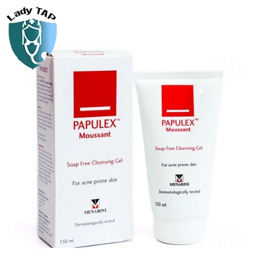 Papulex Moussant Soap Free Cleansing Gel 150ml Menarini - Sữa rửa mặt ngừa mụn trứng cá
