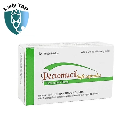 Pectomucil Soft Capsule 20mg Korean Drug - Thuốc trị mụn trứng cá nặng