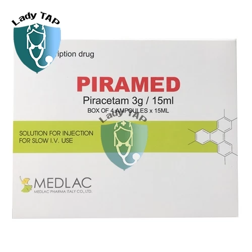 Piramed 3g/15ml Medlac - Điều trị các triệu chứng chóng  mặt, sa sút trí tuệ